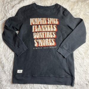 Pumpkin Spice, Flannels, Bonfires, S'mores' Pullover by Simply Southern